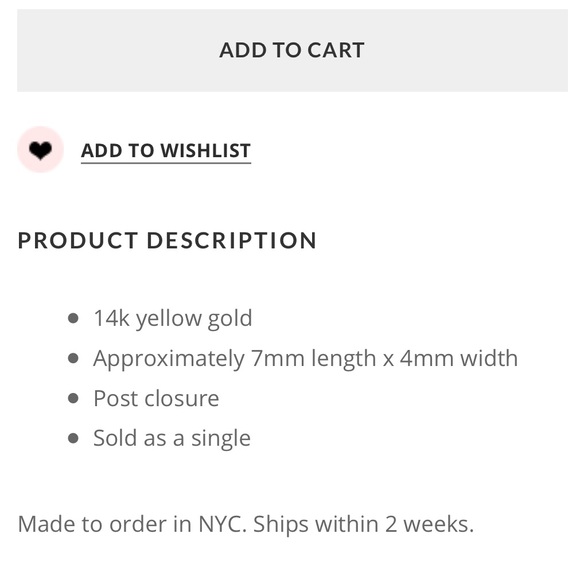 NWT “A” Initial Gold Stud - Picture 5 of 5